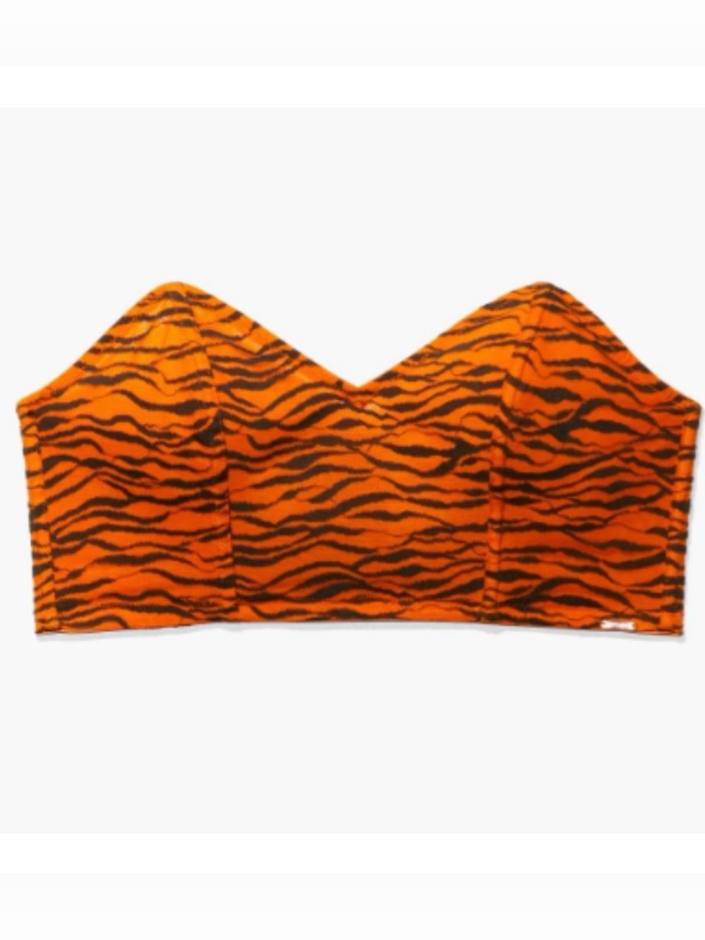Savage x Fenty All Over Me Lace Bandeau‎ Bralette in Orange Ginger